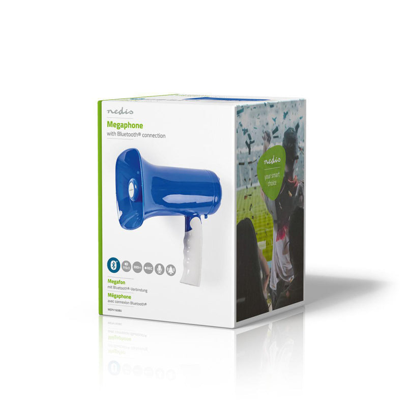Nedis MEPH160BU Megafoon Maximaal Bereik: 300 M Volumebediening: Maximaal 115 Db Ingebouwde Microfo