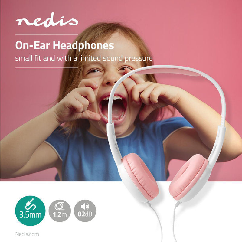 Nedis HPWD4200PK Bedrade Koptelefoon 1,2 M Ronde Kabel On-ear Roze/wit