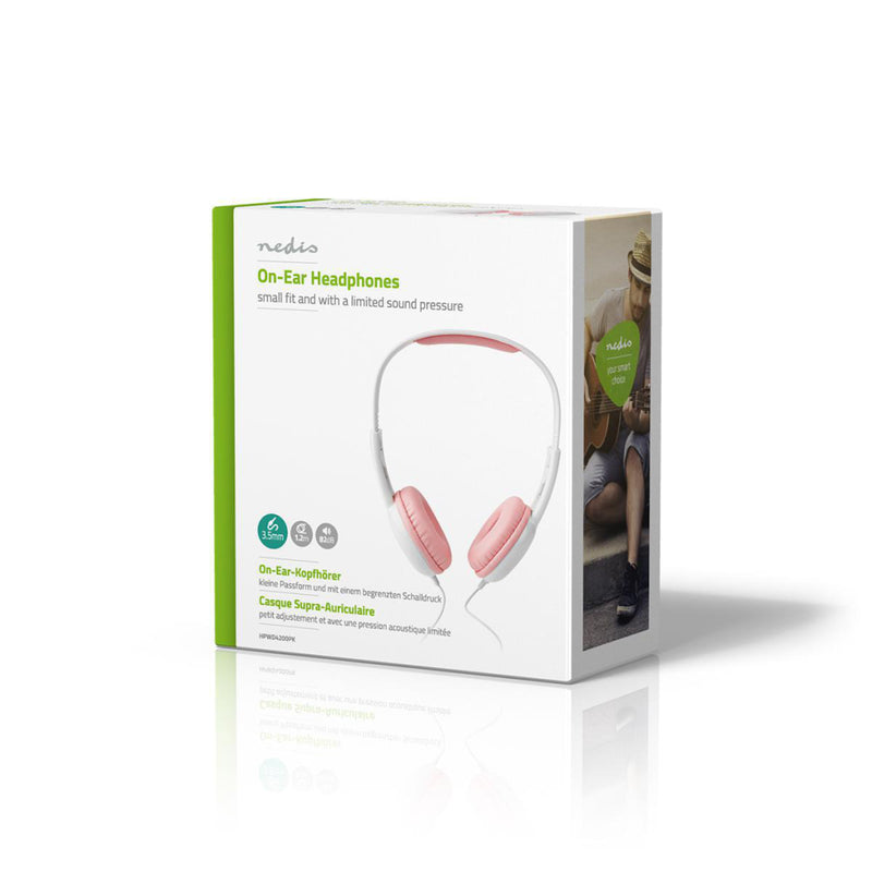 Nedis HPWD4200PK Bedrade Koptelefoon 1,2 M Ronde Kabel On-ear Roze/wit