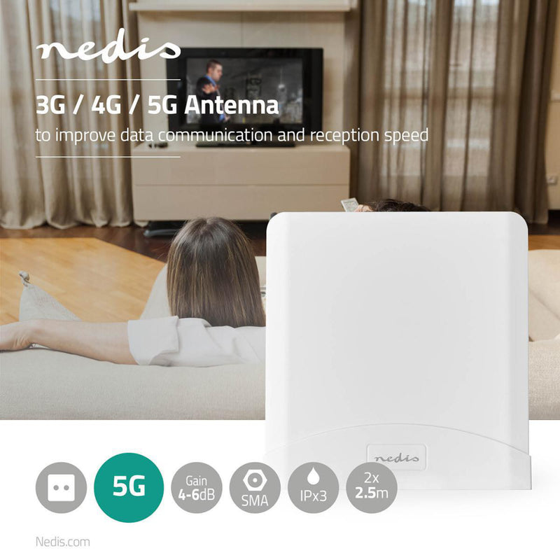 Nedis ANOR5G20WT 3g/4g/5g-antenne Max. 7 Db Versterking 698 - 960 Mhz 1710 - 2700 Mhz 3300 - 3600 M