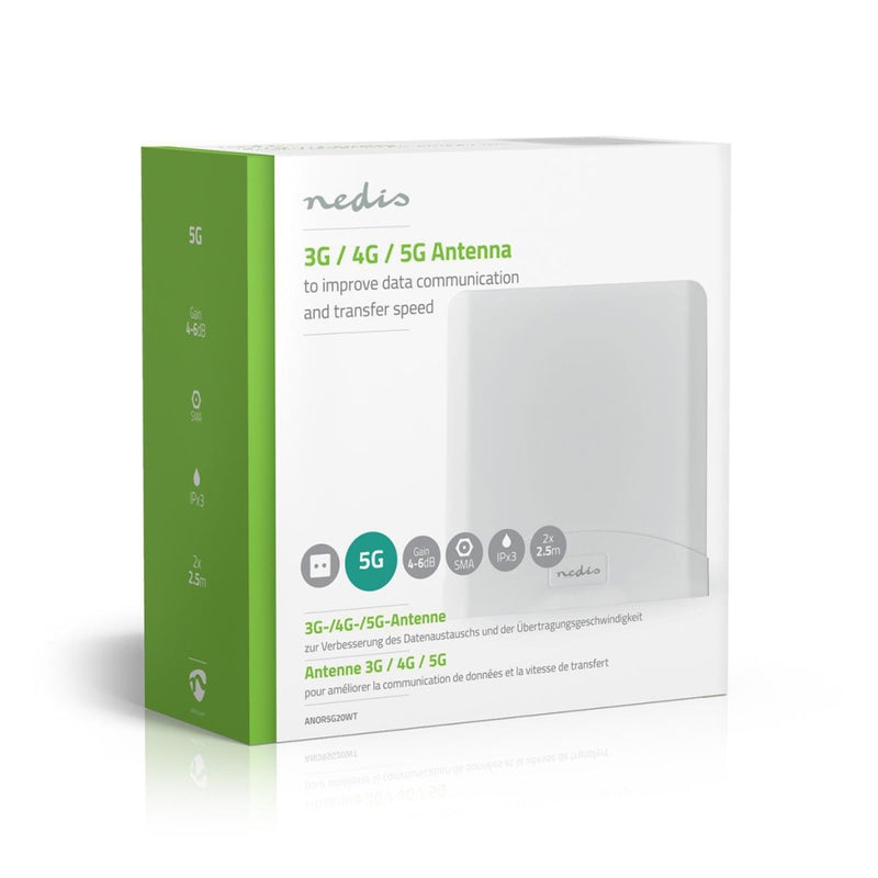 Nedis ANOR5G20WT 3g/4g/5g-antenne Max. 7 Db Versterking 698 - 960 Mhz 1710 - 2700 Mhz 3300 - 3600 M
