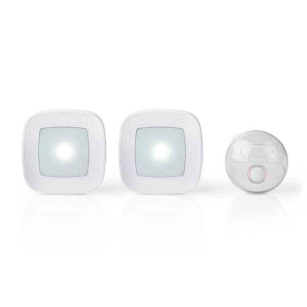Nedis DOORB220CWT2 Draadloze Deurbelset Netvoeding 36 Melodie&euml;n Knipperende Felle Led 2x Ontva