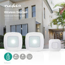 Nedis DOORB220CWT2 Draadloze Deurbelset Netvoeding 36 Melodie&euml;n Knipperende Felle Led 2x Ontva