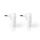 Nedis DOORB220CWT2 Draadloze Deurbelset Netvoeding 36 Melodie&euml;n Knipperende Felle Led 2x Ontva