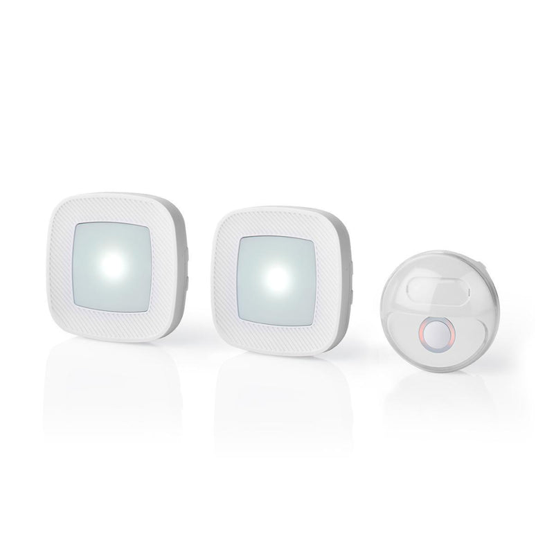 Nedis DOORB220CWT2 Draadloze Deurbelset Netvoeding 36 Melodie&euml;n Knipperende Felle Led 2x Ontva