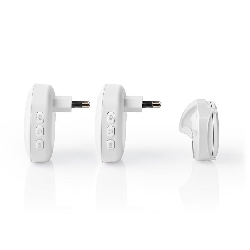 Nedis DOORB222CWT2 Draadloze Deurbelset Netvoeding 36 Melodie&euml;n 2x Ontvanger
