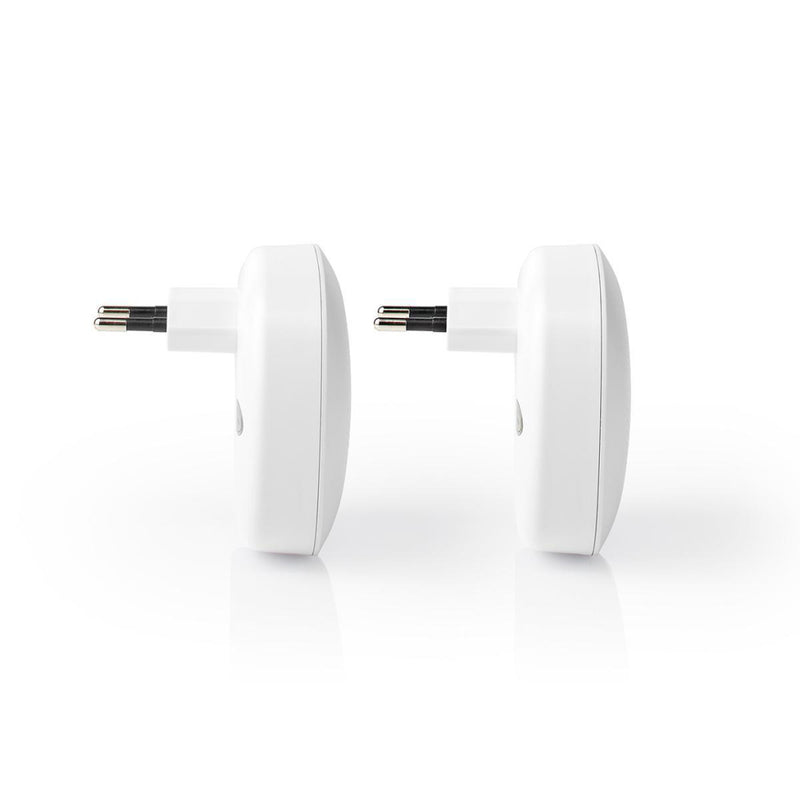 Nedis DOORB222CWT2 Draadloze Deurbelset Netvoeding 36 Melodie&euml;n 2x Ontvanger