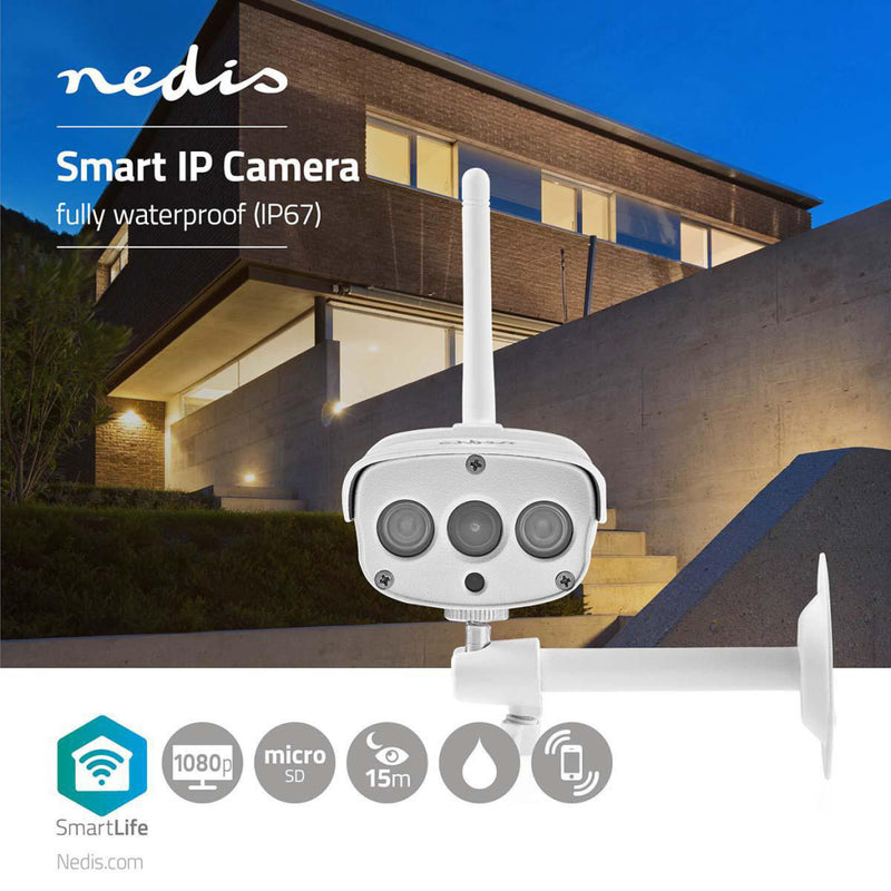 Nedis WIFICO030GWT Smartlife Camera Voor Buiten Wi-fi Full Hd 1080p Ip67 Cloud Opslag (optioneel) /