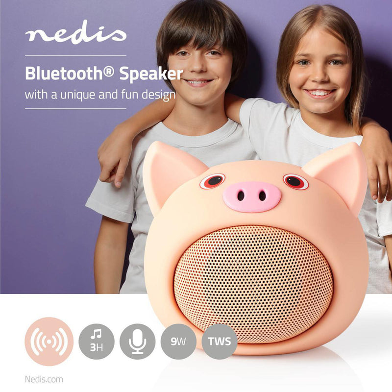 Nedis SPBT4110NC Animaticks Bluetooth Speaker 3 Uur Speeltijd Handsfree Bellen Pinky Pig