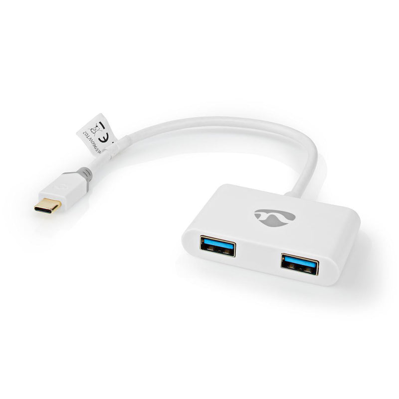 Nedis CCBP65960WT02 Usb-adapter Usb 3.1 Gen1 Usb Type-c&trade; Male 2x Usb Type A 1000 Mbps 0.20 M