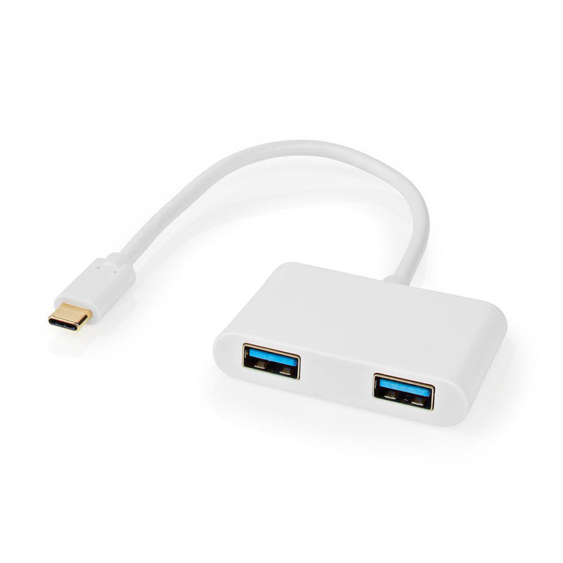 Nedis CCGB65960WT02 Usb-c 3.0-adapter Usb-c Male - 2x Usb-a Male 0,2 M