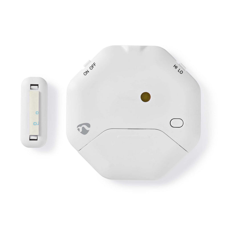 Nedis ALRMD20WT Slim Deur-/raamalarm Met Magnetische Sensor Batterijen Meegeleverd Geen Gereedschap