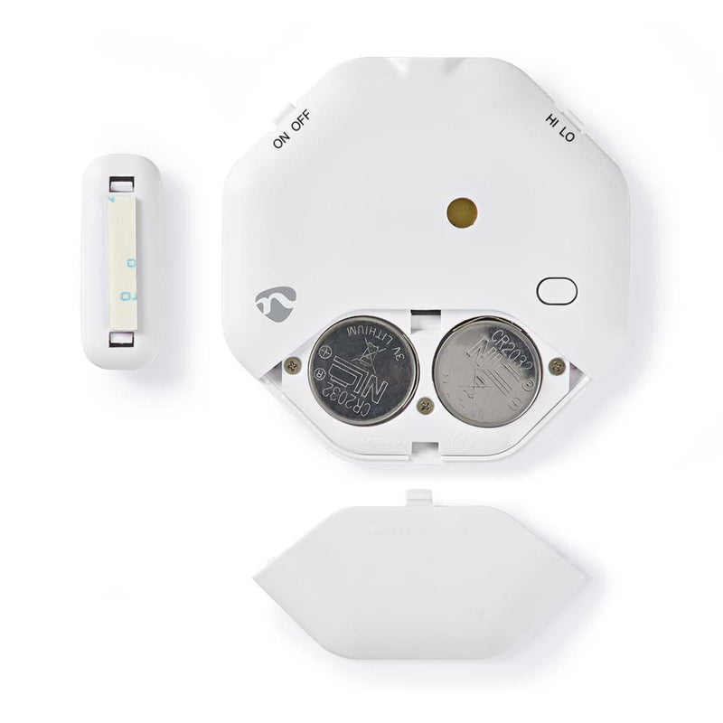 Nedis ALRMD20WT Slim Deur-/raamalarm Met Magnetische Sensor Batterijen Meegeleverd Geen Gereedschap