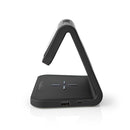 Nedis WCACQ10W1BK Wekker Draadloze Lader Qi-gecertificeerd Meerkleurige Nachtlamp Zwart