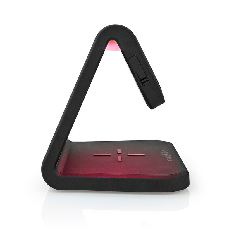 Nedis WCACQ10W1BK Wekker Draadloze Lader Qi-gecertificeerd Meerkleurige Nachtlamp Zwart