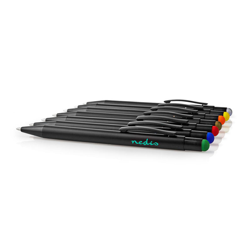 Nedis STYLB107BK Stylus-balpen Met Gevoelige Rubberen Punt Metaal Zwart