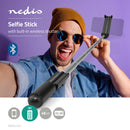 Nedis SEST201BK Uitschuifbare Selfiestick Ingebouwde Draadloze Sluiterknop Compact Lichtgewicht Zwa