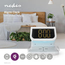 Nedis WCACQ10W1WT Wekker Draadloze Lader Qi-gecertificeerd Meerkleurige Nachtlamp Wit