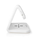 Nedis WCACQ10W1WT Wekker Draadloze Lader Qi-gecertificeerd Meerkleurige Nachtlamp Wit
