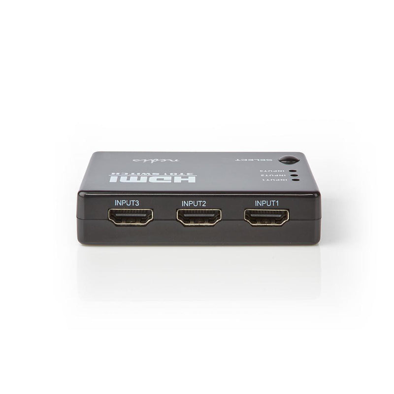 Nedis VSWI3453BK Hdmi-schakelaar 3 Poorten 3x Hdmi-ingang 1x Hdmi-uitgang 1080p Abs Antraciet Doos