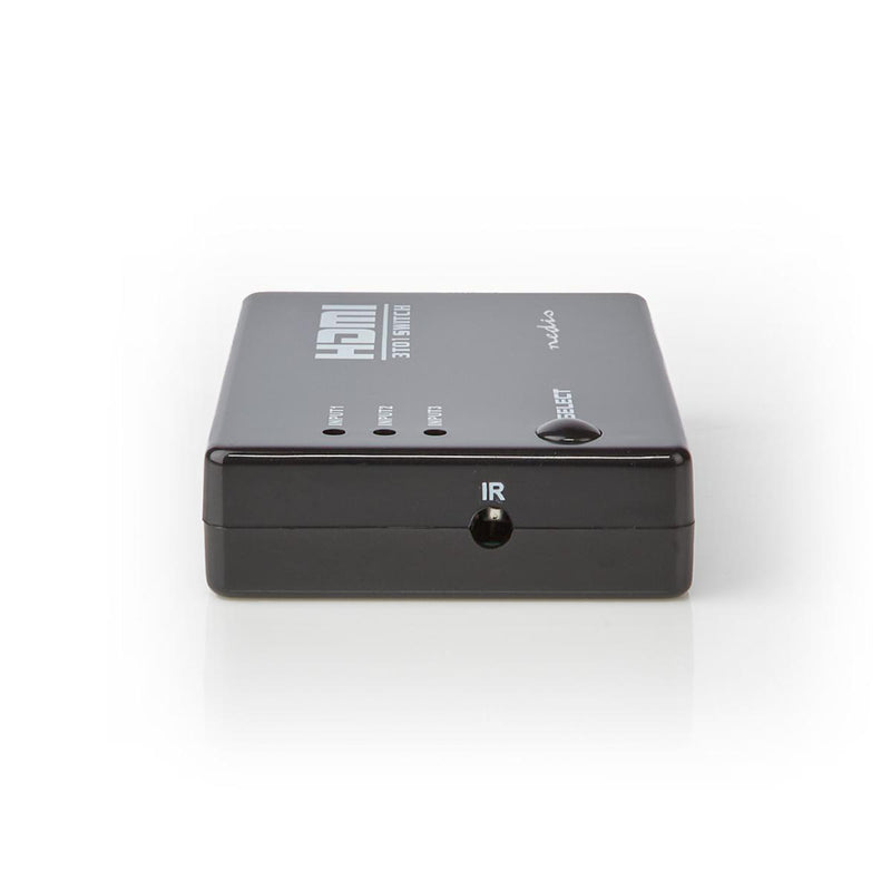 Nedis VSWI3453BK Hdmi-schakelaar 3 Poorten 3x Hdmi-ingang 1x Hdmi-uitgang 1080p Abs Antraciet Doos