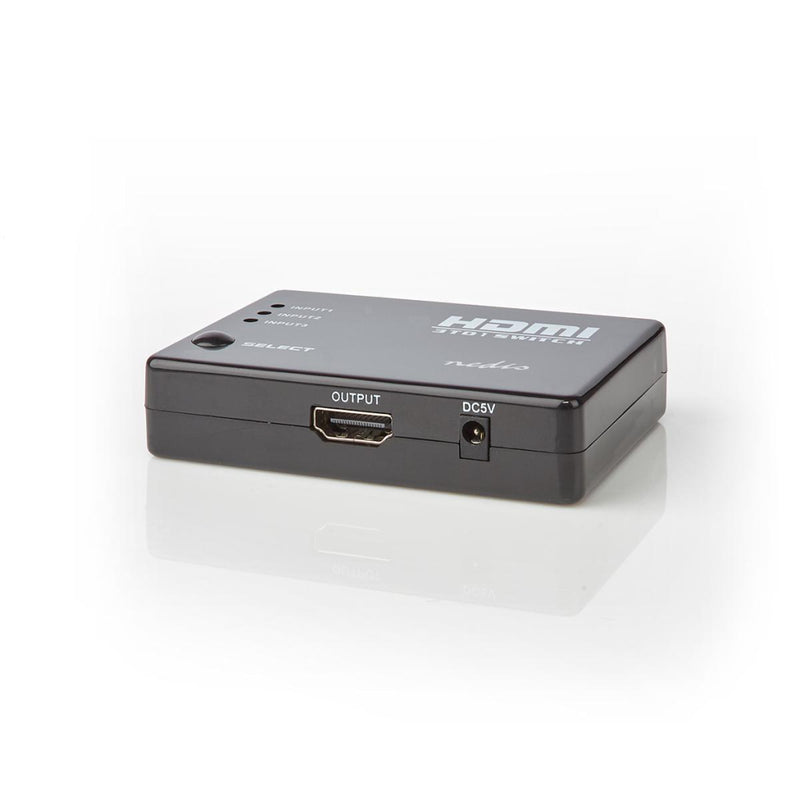 Nedis VSWI3453BK Hdmi-schakelaar 3 Poorten 3x Hdmi-ingang 1x Hdmi-uitgang 1080p Abs Antraciet Doos