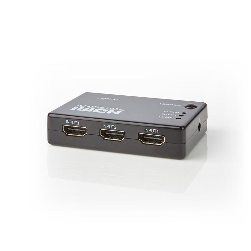 Nedis VSWI3453BK Hdmi-schakelaar 3 Poorten 3x Hdmi-ingang 1x Hdmi-uitgang 1080p Abs Antraciet Doos