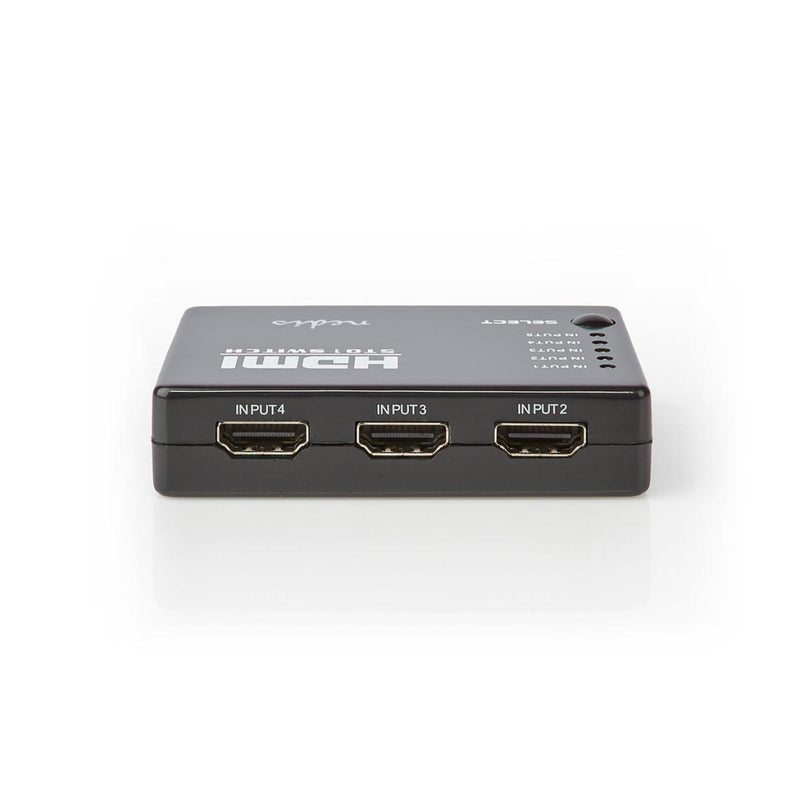 Nedis VSWI3455BK Hdmi-schakelaar 5 Poorten 5x Hdmi-ingang 1x Hdmi-uitgang 1080p Abs Antraciet Doos