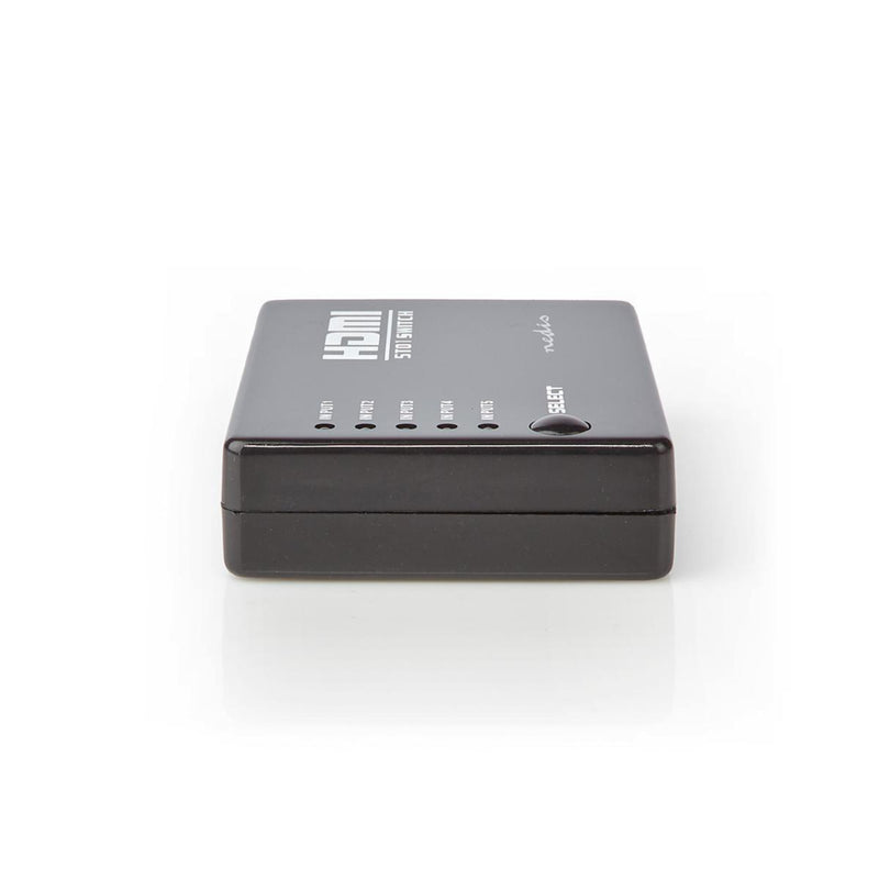 Nedis VSWI3455BK Hdmi-schakelaar 5 Poorten 5x Hdmi-ingang 1x Hdmi-uitgang 1080p Abs Antraciet Doos