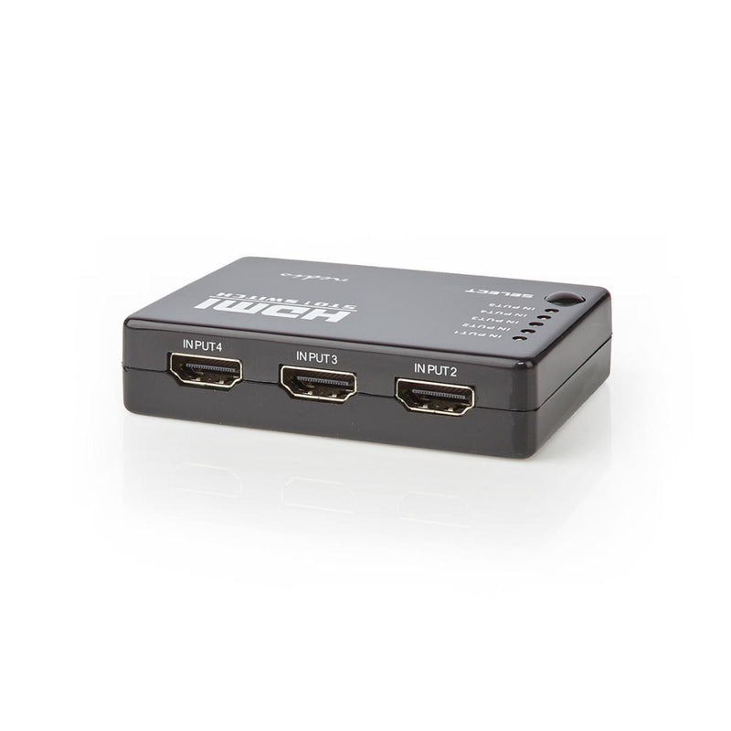 Nedis VSWI3455BK Hdmi-schakelaar 5 Poorten 5x Hdmi-ingang 1x Hdmi-uitgang 1080p Abs Antraciet Doos