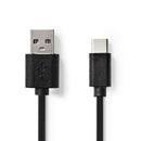Nedis CCGB60600BK30 Usb 2.0-kabel Type-c Male - A Male 3,0 M Zwart