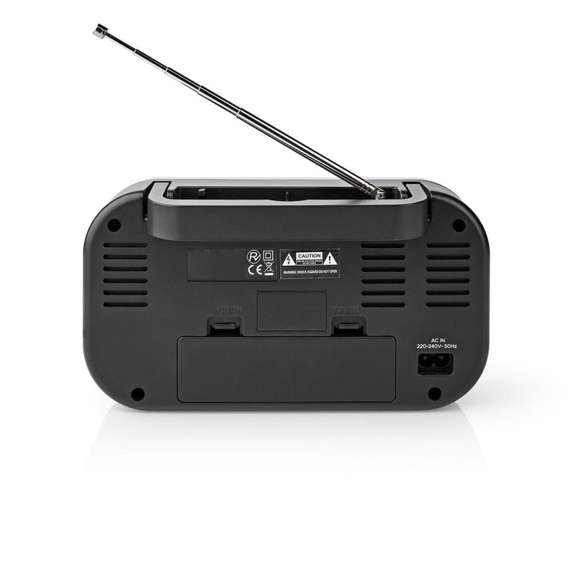 Nedis RDFM1320SI Fm-radio 1,5 W Draaggreep Zilver/zwart