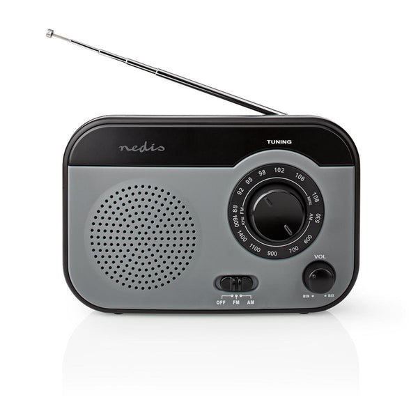 Nedis RDFM1340GY Fm/am-radio 1,8 W Draaggreep Grijs/zwart