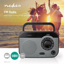 Nedis RDFM1340GY Fm/am-radio 1,8 W Draaggreep Grijs/zwart