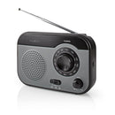 Nedis RDFM1340GY Fm/am-radio 1,8 W Draaggreep Grijs/zwart