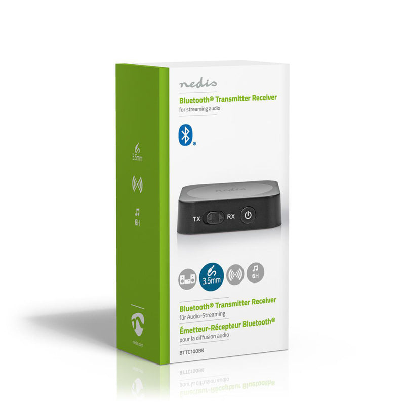 Nedis BTTC100BK Draadloze Audiozender/-ontvanger Bluetooth® 3,5 Mm Uitgang Zwart