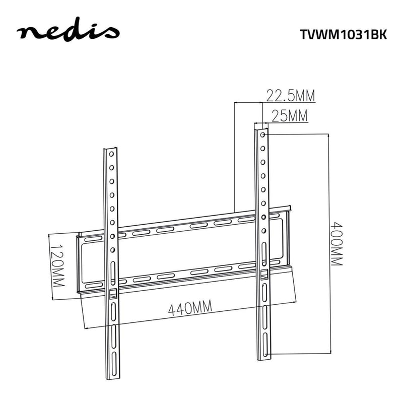 Nedis TVWM1031BK Vaste Tv Muurbeugel 23 - 55&quot; Max. 35 Kg 23 Mm Wandafstand