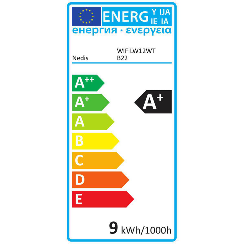 Nedis WIFILW12WTB22 Smartlife Led Bulb Wi-fi B22 800 Lm 9 W Warm Wit 2700 K Energieklasse: A+ Andro