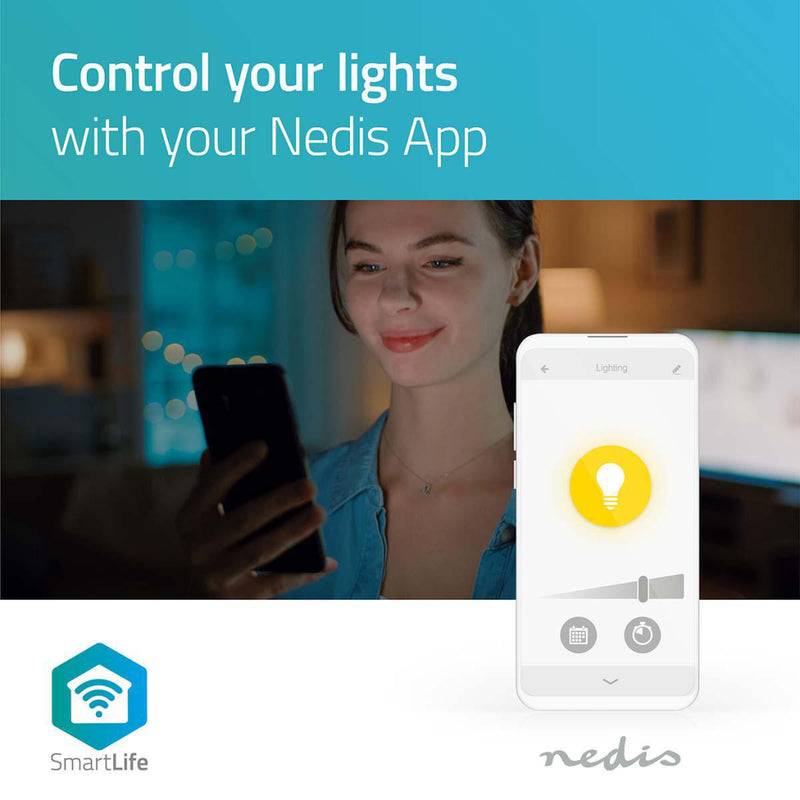 Nedis WIFILW12WTB22 Smartlife Led Bulb Wi-fi B22 800 Lm 9 W Warm Wit 2700 K Energieklasse: A+ Andro