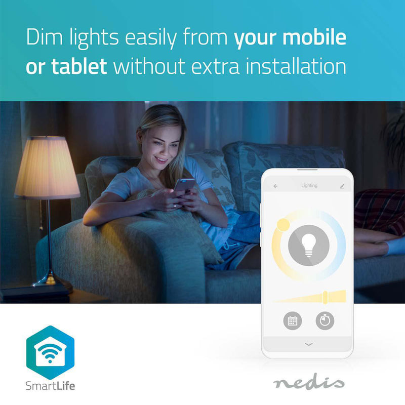 Nedis WIFILW12WTB22 Smartlife Led Bulb Wi-fi B22 800 Lm 9 W Warm Wit 2700 K Energieklasse: A+ Andro