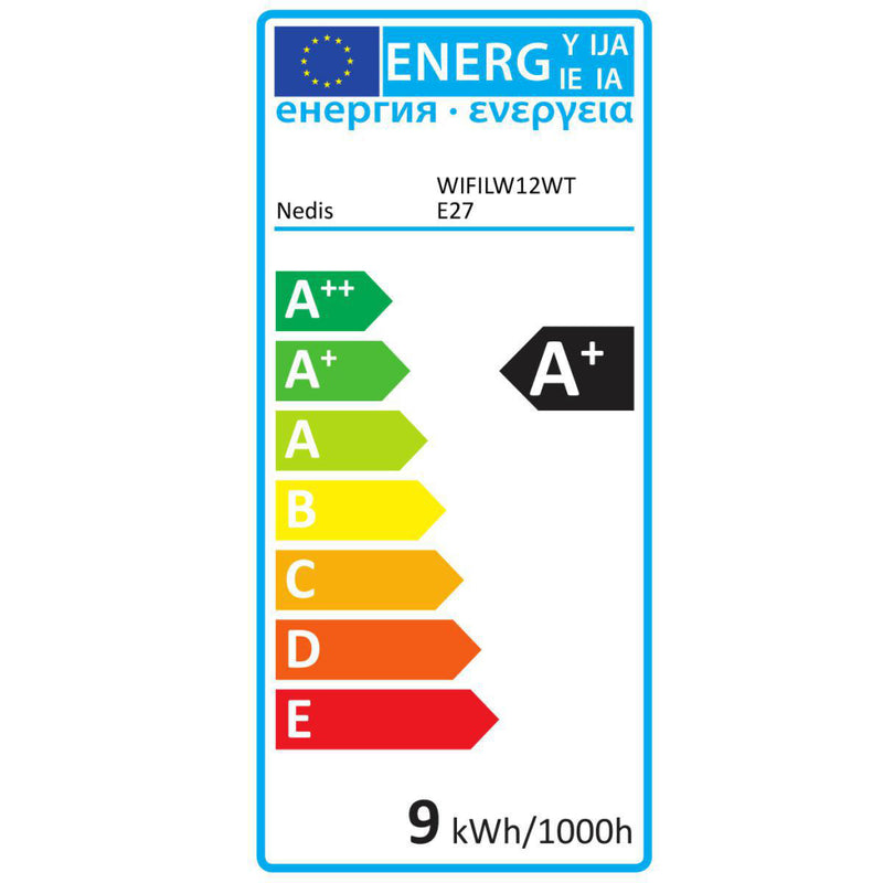 Nedis WIFILW12WTE27 Smartlife Led Bulb Wi-fi E27 800 Lm 9 W Warm Wit 2700 K Energieklasse: A+ Andro