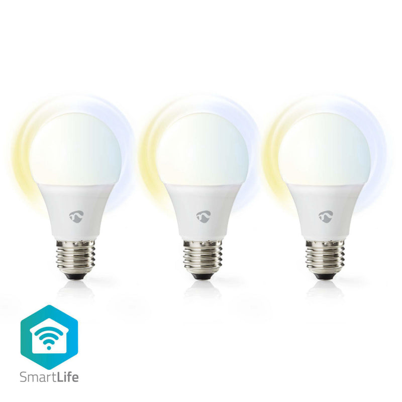 Nedis WIFILW33WTE27 Wi-fi Smart Led-lampen Warm- Tot Koud-wit E27 3-pack