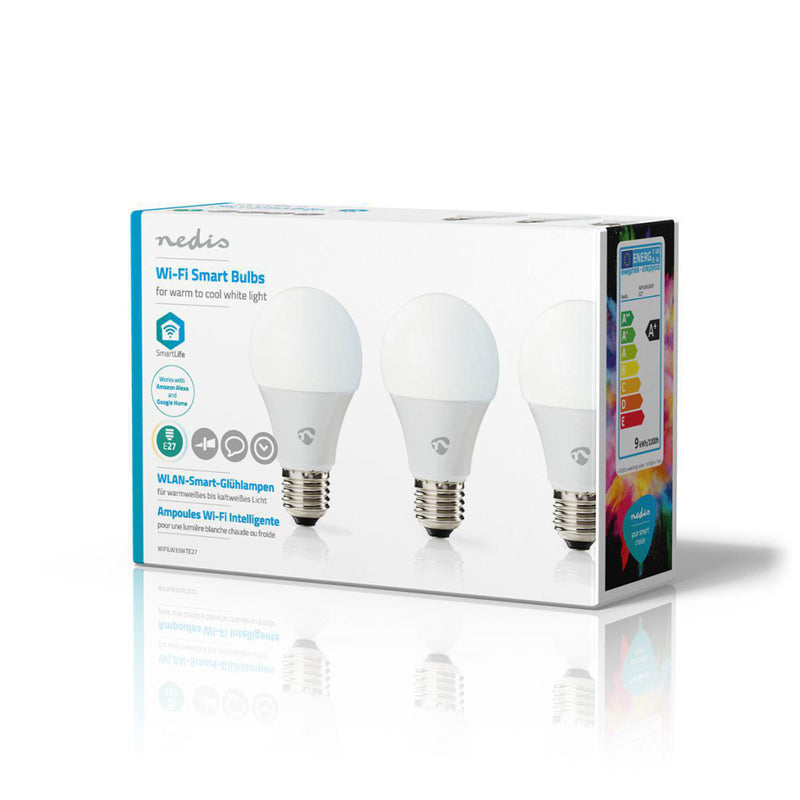 Nedis WIFILW33WTE27 Wi-fi Smart Led-lampen Warm- Tot Koud-wit E27 3-pack