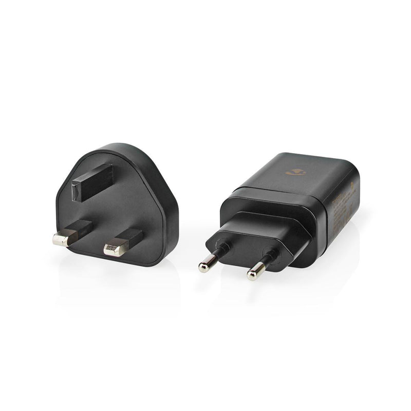 Nedis WCPD18WU102BK Oplader PD3.0 18W 1,5 A/2 A/3,0 A Output 1 USB-C Automatische Voltage Selectie