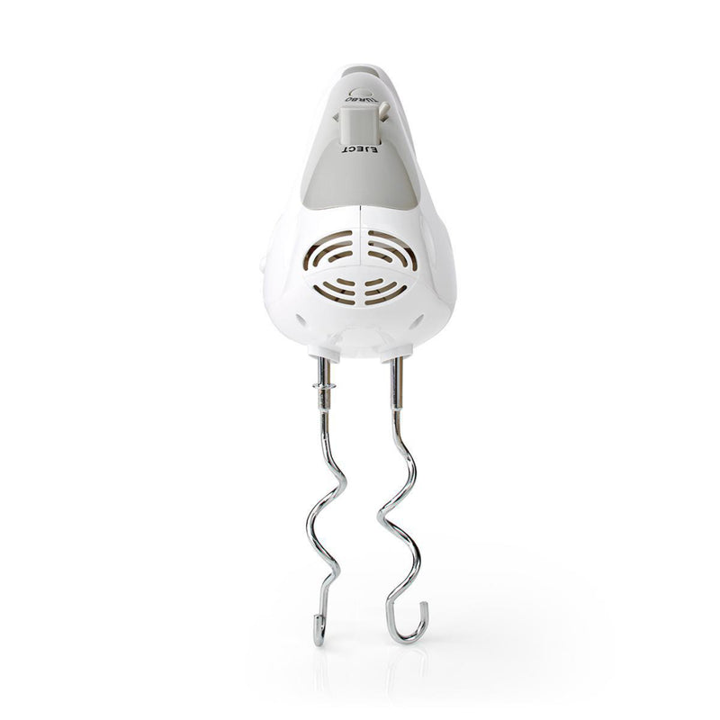 Nedis KAHM100CWT Handmixer 200 W 5-snelheden Turbo-functie 2 Deeghaken / 2 Kloppers Grijs / Wit