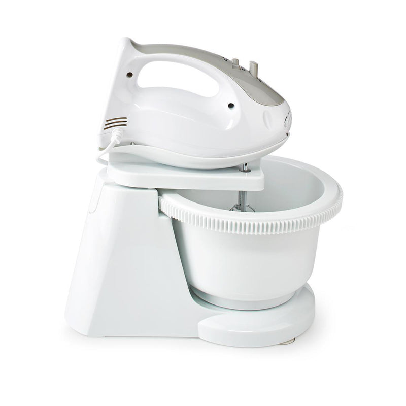 Nedis KAHM110CWT Handmixer 200 W 5-snelheden Turbo-functie Draaikom / 2 Deeghaken / 2 Kloppers Grij