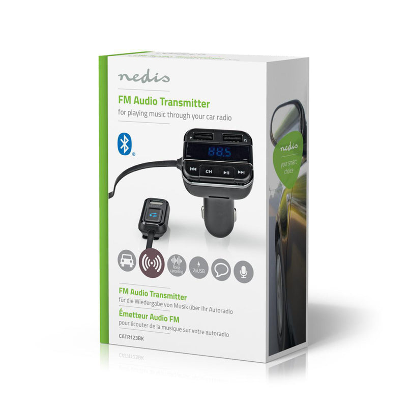 Nedis CATR123BK Fm-zender Voor In De Auto Bluetooth&reg; Pro-microfoon Ruisonderdrukking Microsd-ka
