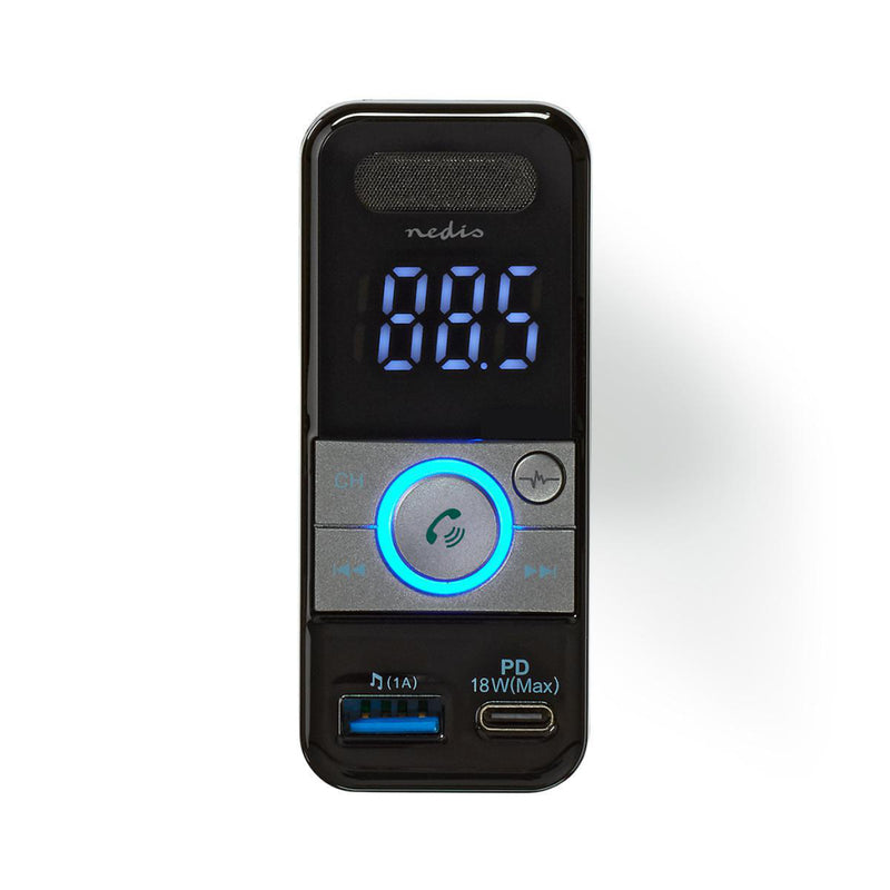 Nedis CATR130BK Fm-zender Voor In De Auto Bluetooth&reg; Pro-microfoon Ruisonderdrukking Microsd-ka