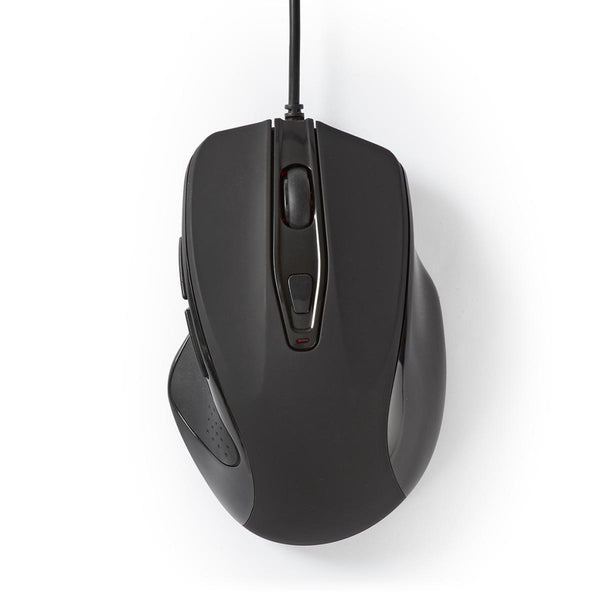 Nedis MSWD400BK Bekabelde Muis 800 / 1200 / 2400 / 3200 Dpi 6 Knoppen Zwart
