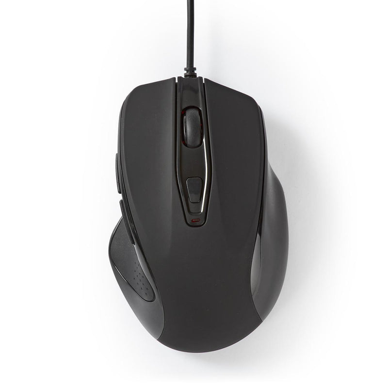 Nedis MSWD400BK Bekabelde Muis 800 / 1200 / 2400 / 3200 Dpi 6 Knoppen Zwart